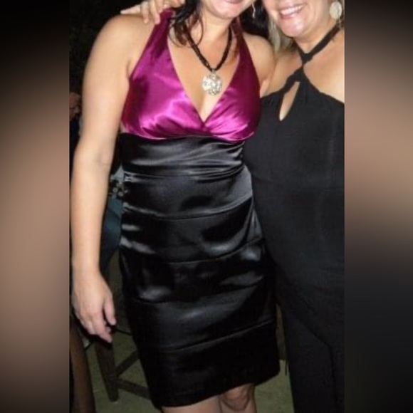 Fredericks of Hollywood Halter Midi Dress with Criss-Cross Straps Two Toned - Picture 13 of 13